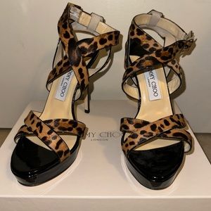 Jimmy Choo Leopard Vamp Sandals